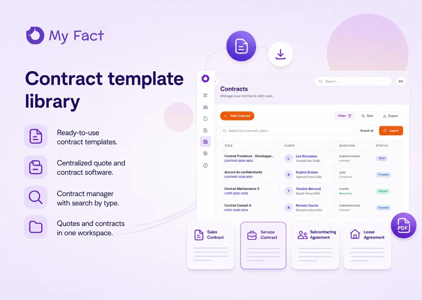 Contract template library